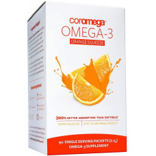 Dầu cá Coromega Omega-3 Orange Squeeze hộp 90 gói x 2.5gr